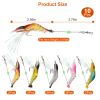 10Pcs Shrimp Bait Set Silicone Soft Lifelike Shrimp Fishing Lures with Luminous Sharp Hooks for Freshwater Saltwater