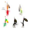 30Pcs Fishing Lures Kit Metal Spoon Lures Hard Spinner Baits with Single Triple Hook for Trout Bass Salmon with Free Tackle Box