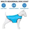 Dog Winter Coat for Very Small Dogs Waterproof Warm Jacket for Cold Weather Adjustable Doggie Coat with Velcro Blue Vest XXS Size