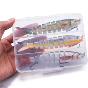 3pcs 8 Segment Fishing Lure Multi Jointed Artificial Bait Slow Sinking Bionic Fishing Bait Ice Fishing Gear (Color: 390 (3pcs With Box ))