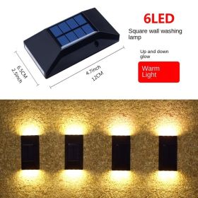 2pcs Solar Up & Down Wall Light Outdoor Waterproof Decorative Light For Scene Atmosphere (Color: Warm Light)