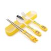 Children's three-piece cartoon cutlery stainless steel chopsticks spoon fork travel cutlery