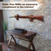 Gun Rack Wall Mount Hold Up Displays Horizontal Gun Rack and Shotgun Hooks Store Rifle Shotgun Bow Real Hardwood Hanger Brown