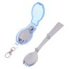 1pc Outdoor Stainless Steel Folding Spoon Folding Fork Tableware With Box Container