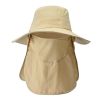 A Sunscreen Hat Men's Fishing Hat Summer Fisherman Hat Outdoor Mountaineering Sun Hat Cover Face UV Protection Sun Hat